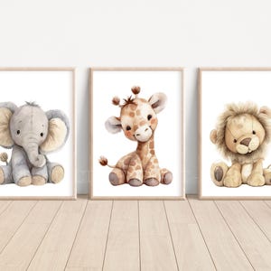 Squiggles Diaper Cover Set Giraffe, Elephant, and Lion