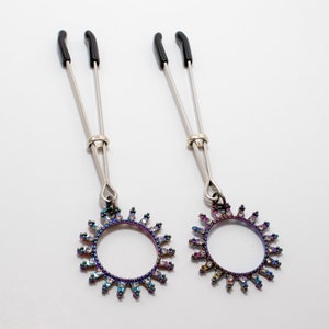 Nipple Clamps with Metal Rainbow Circle
