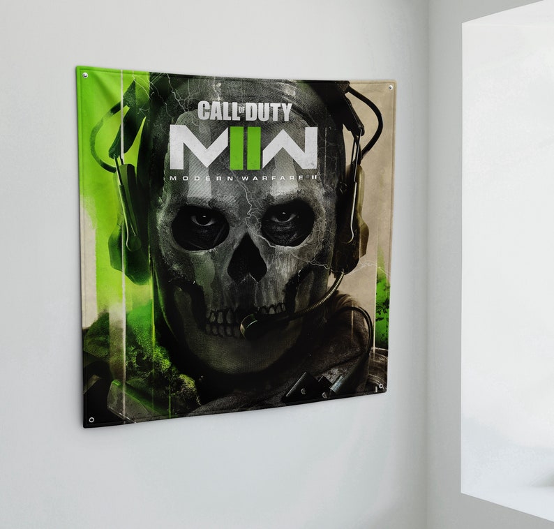 MW2 Moder Warfare 2 Flag Call of Duty Banner Video Game Poster Etsy
