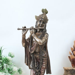 Krishna Statue, Lord Krishna Statue, 25 CM Krishna Murti,Gopal Statue,Krishna with Basuri,Hare Krishna,God of Love,Hindu Deity,Hindu gifts.