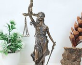 正義の女神像、12インチギリシャローマの美徳、剣を持つフェミダ