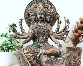 Estatua de Gayatri, Estatua de la Diosa Gayatri, Diosa Gayatri de 10", Estatua de Sarasvati, Estatua Espiritual, Bhuvanesvari, Savitri, Pranagni, devi, Deidad