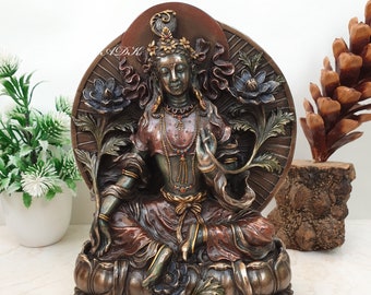 Green Tara Statue, Tara Statue, 20 CM Buddha Statue, Tibetan Goddess, Tibetan God, Buddhism, Buddha Statue, Bodhisattva Statue, Tara Idol