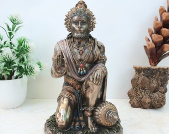 Hanuman-Statue, Lord Hanuman-Statue, 19 cm, religiöses & spirituelles Geschenk, Affengott, Lord Rama, Segen Hanuman, sitzender Hanuman, Ram Bhakt