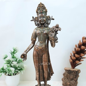 Estatua de Tara, Estatua de Tara de pie, Diosa tibetana de 31 CM, Dios tibetano, Budismo, Shakti femenina, Estatua de Bodhisattva, Salvador budista, Regalo.