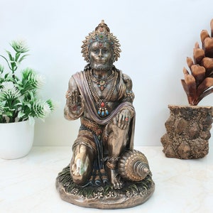 Estátua de Hanuman, estátua do Senhor Hanuman, 19 CM, presente religioso e espiritual, Deus Macaco, Senhor Rama, bênção de Hanuman, Hanuman sentado, Ram Bhakt
