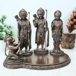 Ramdarbar Statue, 20 CM Lord Rama, Lord Hanuman, Lord Lakshman, Sita Mata, Rama family statue, Hindu Gods statue, Ram With Hanuman. Deities