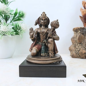 Lord hanuman Statue, 10 CM, Hanuman Bajrangbali idol, Monkey god, Ram bhakt Hindu god of Devotion, Strength, Celibacy Bhakti Victory,Gift