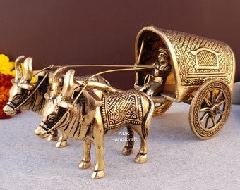 Brass Vintage Bullock Cart Showpiece, Indian Bailgadi, Brass Home Decor Items, Decorative Items, Indian Home Decor, Vintage Decor, Gifts