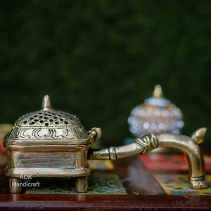 Brass Incense Holder, 6&quot; Inch Incense Stand, Brass Dhoop Dani, Incense Burner, Temple Diya, Prayer Lamp, Religious Decor, Altar Home Temple
