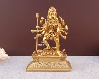Estatua de latón Kali Maa, 4" pulgadas, estatua de Kali, ídolo de la diosa Kali, Parvati, Durga, estatua de Kalika, Mahakali, estatua de la diosa hindú, Kali con shiva