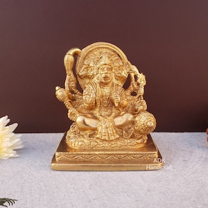 Brass Panchmukhi Hanuman Statue, 3.6” Inch, Hanuman Bajrangbali Statue, Monkey god, Ram bhakt. Hindu god of Devotion,Strength,Bhakti,Victory