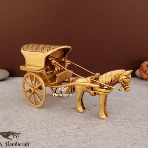 Vintage Messing Pferdewagen Prunkstück, kleiner indischer Bailgadi, Messing Wohnkultur Artikel, Dekorative Artikel, Indische Wohnkultur, Vintage Decor Geschenke
