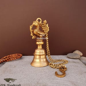 Ghanta 真鍮製吊り下げベル、吊り下げ装飾、自宅の寺院、ドア