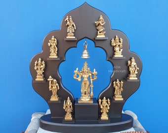 Brass Vishnu Dashavatara Set, 15 Inch Lord Vishnu Dashavatar Statue, Ten Incarnations Avatars of Lord Vishnu,Hindu god Vishnu Dasavtar idols