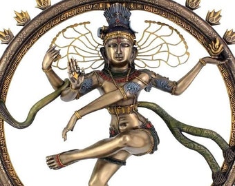 Dancing Shiva Nataraja Statue, 18" Inch Bonded Bronze Dancing Shiva Natraja Idol, Temple Mandir Altar Yoga Studio Religious Home Decor, Shiv