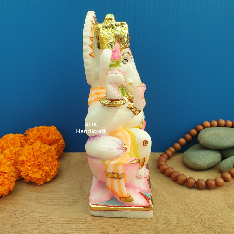 Ganesha Statue in Marble 6 Inch Lord Ganesh Idol Etsy