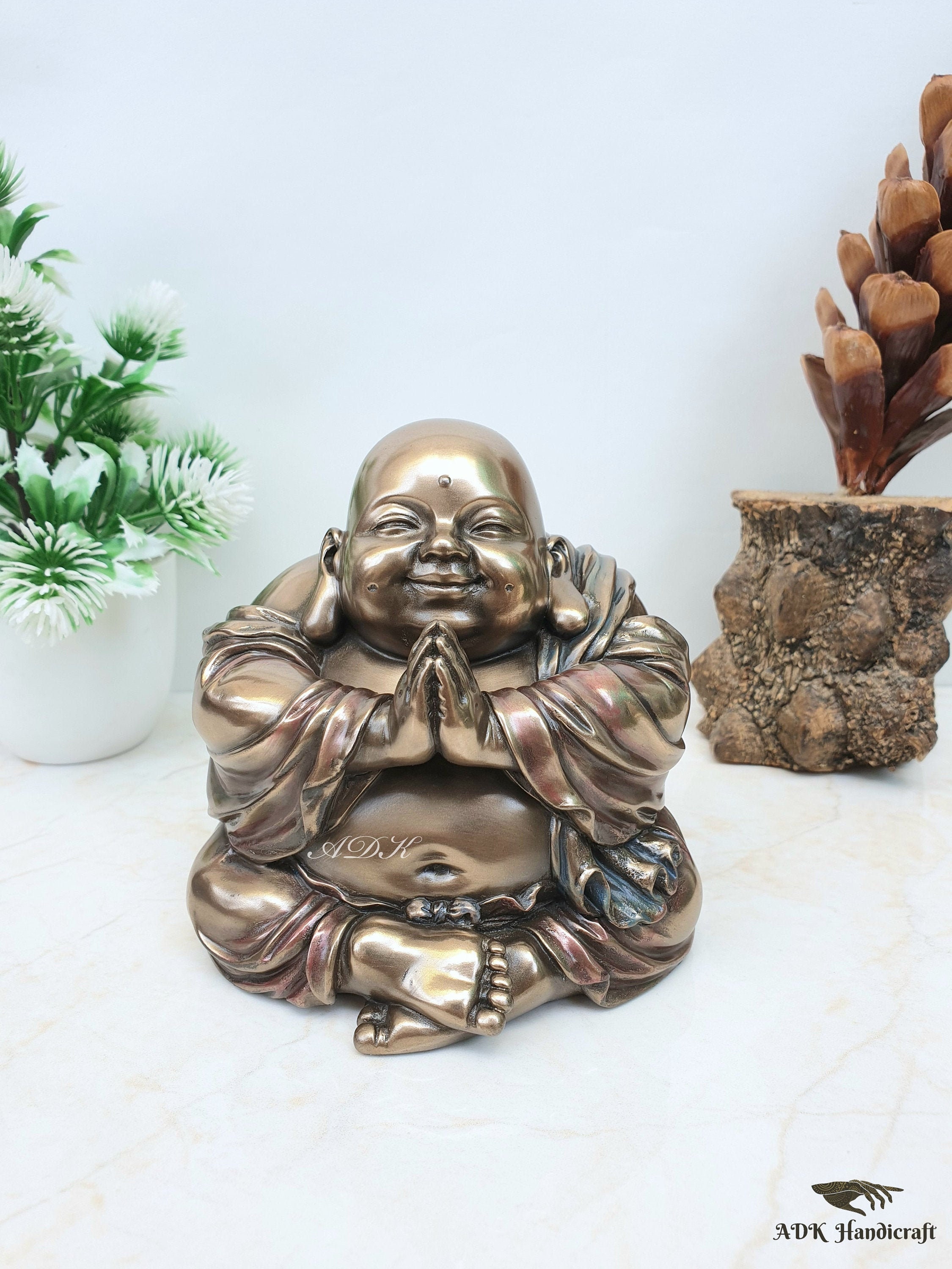 Laughing Buddha Statue, Budai Monk, Good Luck Gift (4.5 Inch) - Etsy