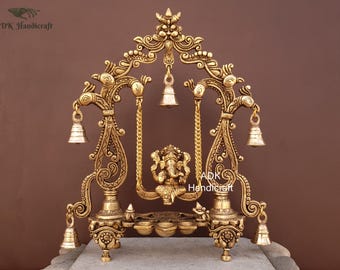 美品！ガネーシャブランコ♡ 大型真鍮製ブランコガネーシャ像 25インチ、ジュラガネーシャ像、重厚