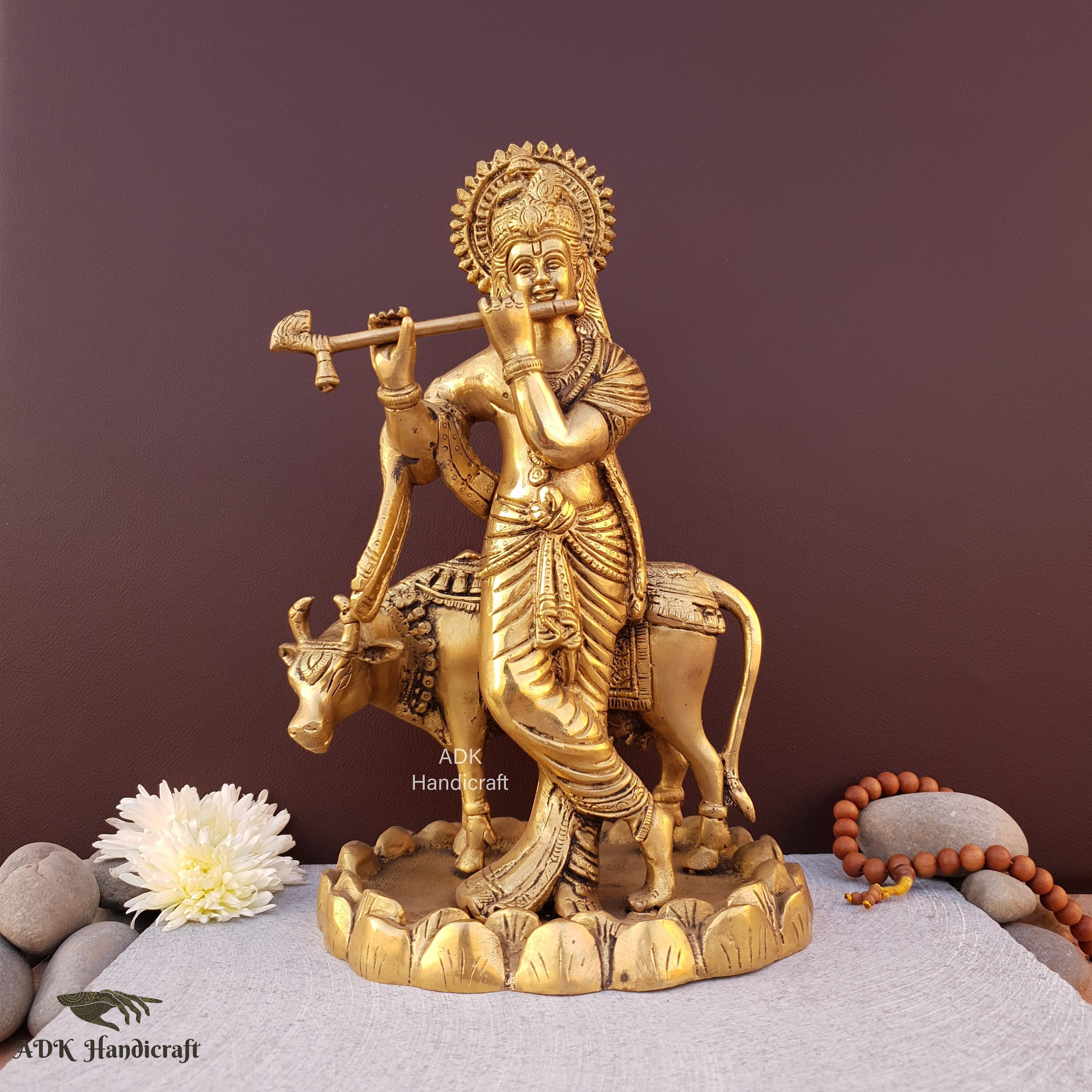 Brass Krishna Statue Inch Cow Krishna Lord - Etsy Norway Brass Krishna Statue Inch Cow Krishna Lord - Etsy Norway