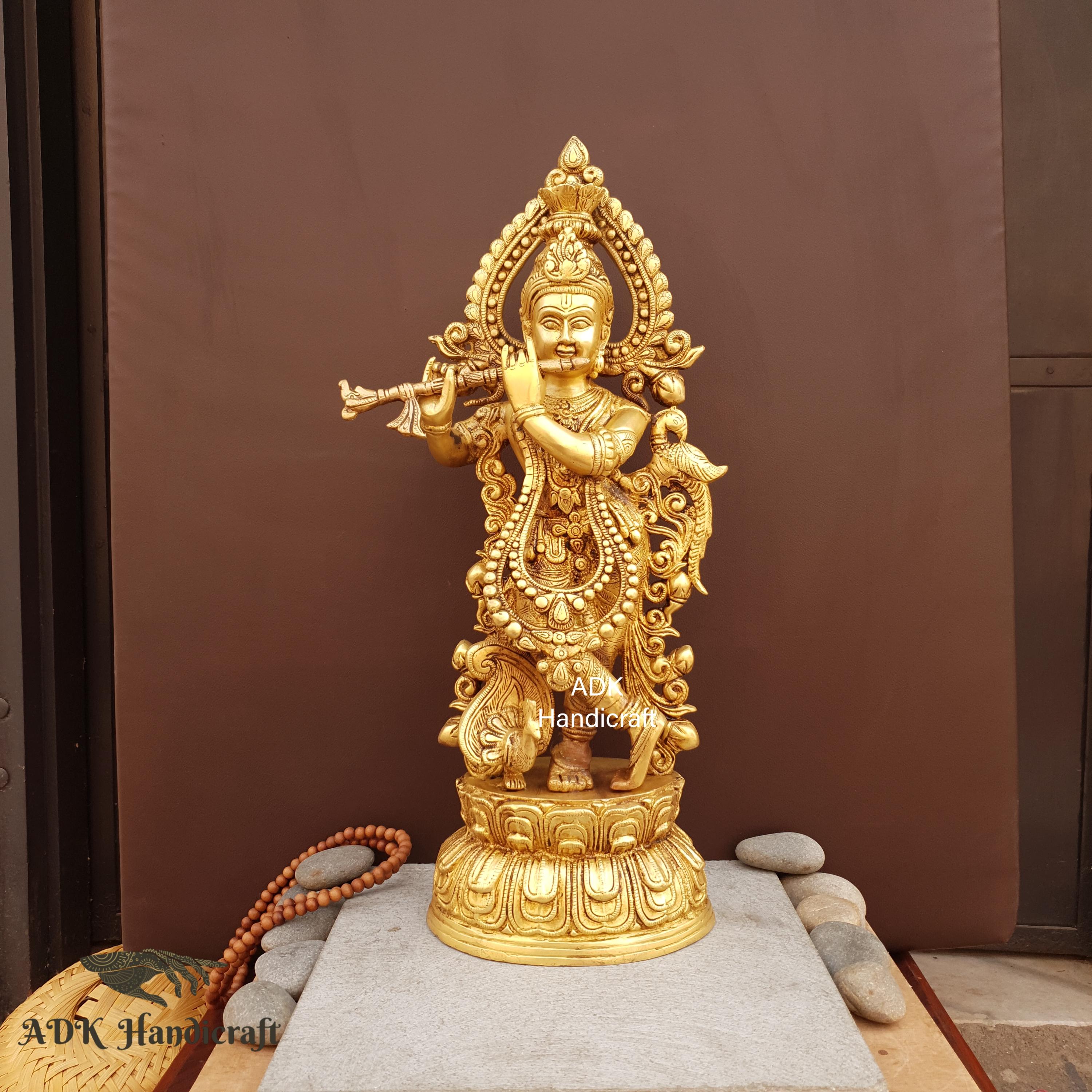 真鍮製(?)銅製(?)の像(クリシュナ像?) 真鍮製(?)銅製(?)の像(クリシュナ像?) 【公式通販】