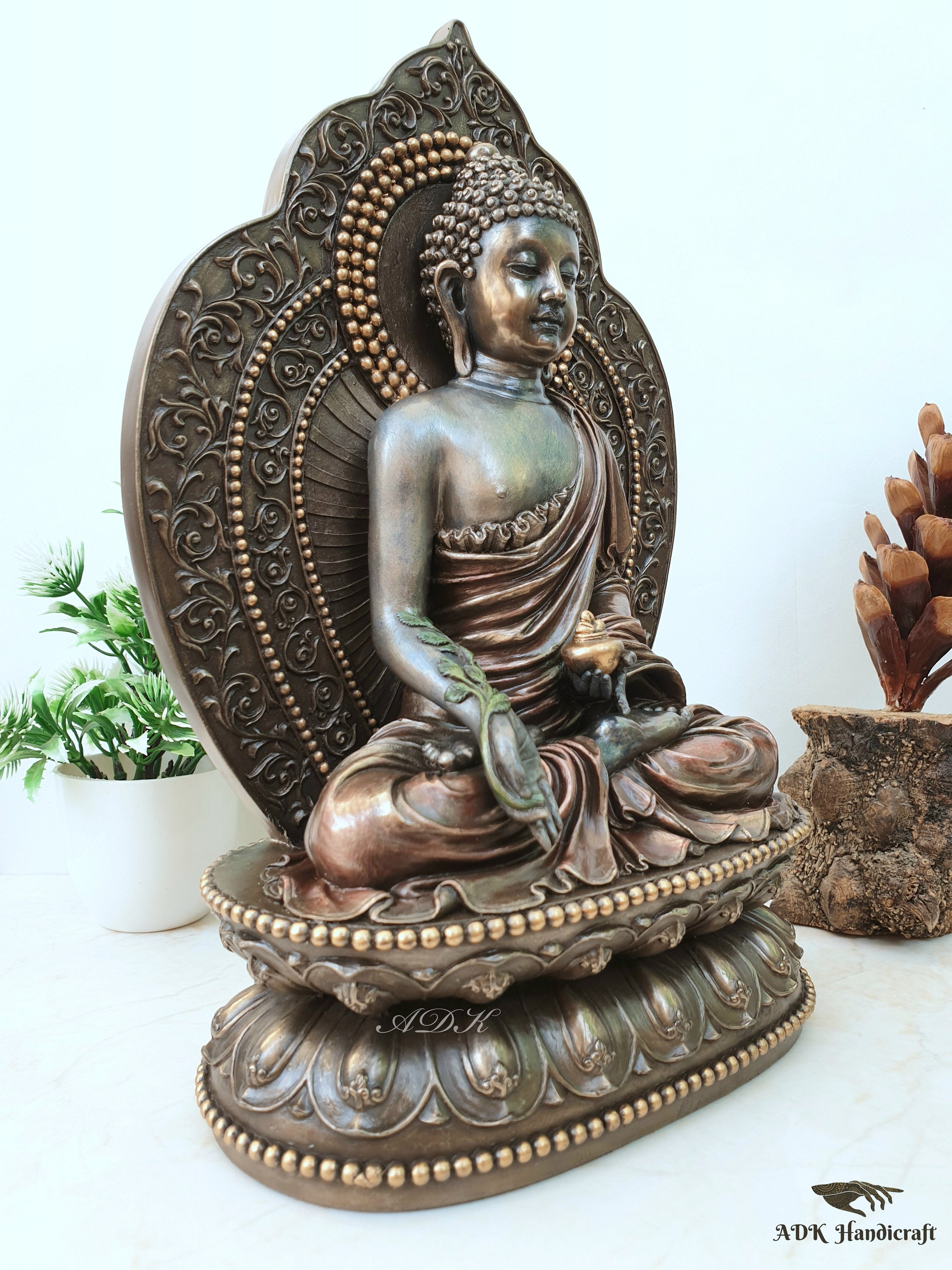 仏像、座仏、仏陀像、28CM、瞑想仏、仏像偶像、薬師仏、祭壇用仏