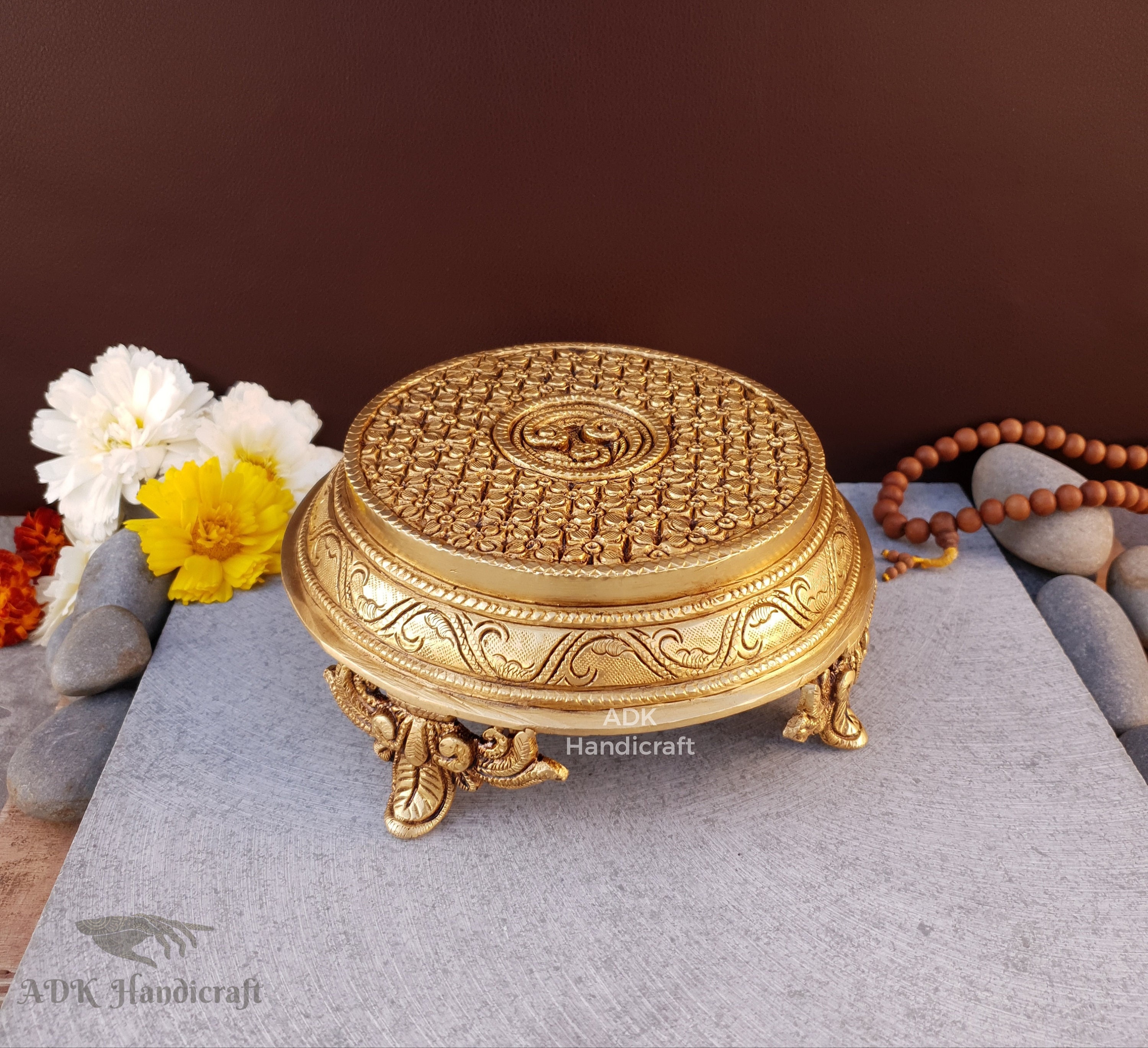 Brass Round Chowki, 8