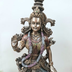 Radha Statue, 15” Bonded Bronze Goddess Radha Statue, Indian Lady Sculpture, Shyama, Kishori. Hindu Goddess of love, Compassion and Devotion