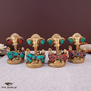 Brass Ganesha Statue, 3&quot; Inch Lord Ganesh Statue, Ganpati Murti, Vinayaka Idol, Ganesha idol, Ganesh ji, Elephant God,Hindu God Of Good Luck