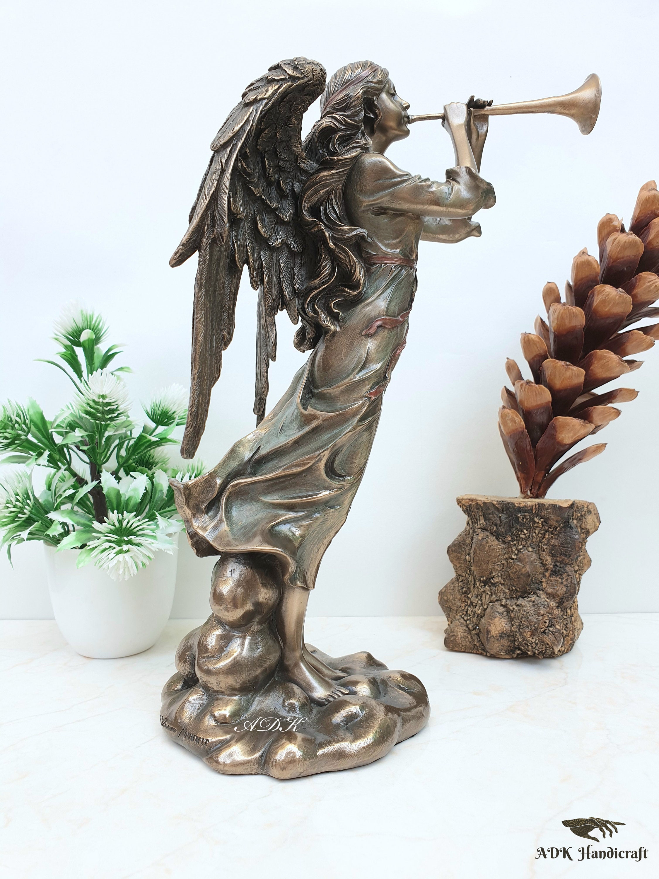 Angel Musician Trumpet Statue 26 CM Angel Statue Musician Etsy