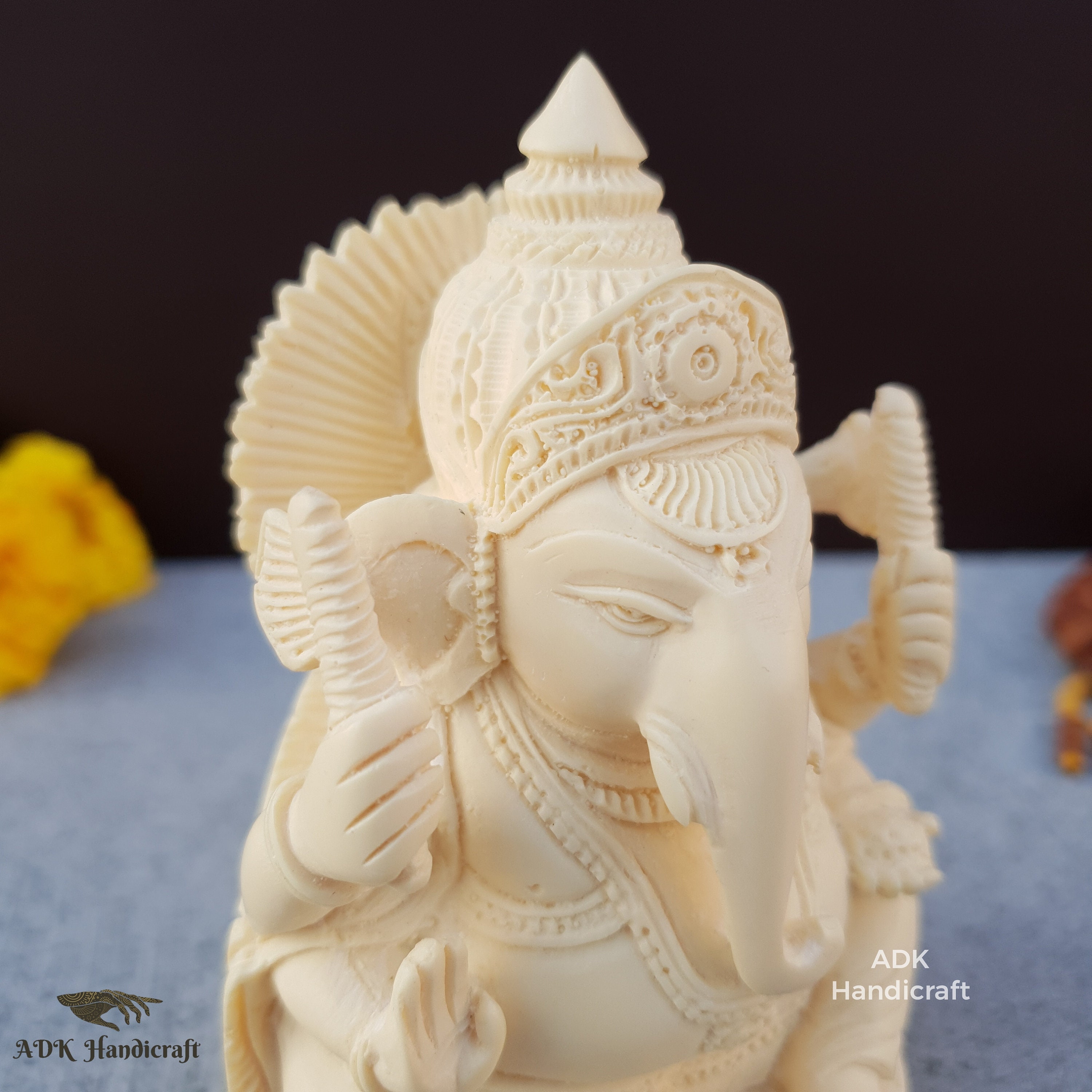 ガネーシャ像 大理石調 マーブルダスト製 / Ganesha Statue