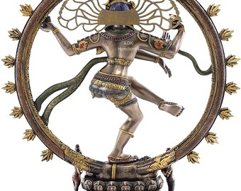 Statuette Bronze Shiva Nataraja Dansant – 22 Cm, 1 Kg, Inde, Art Bouddhique