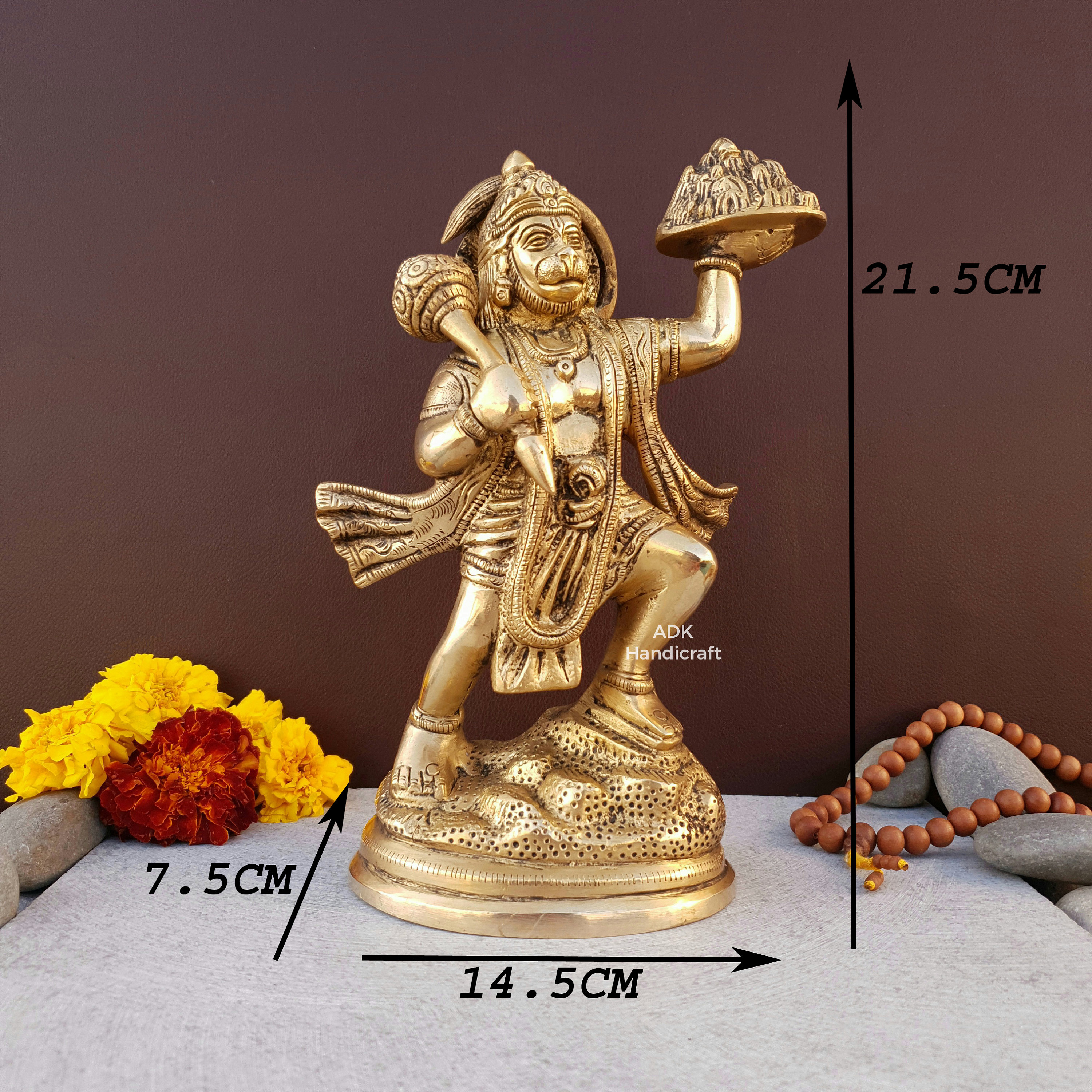 Brass Hanuman Statue, 8.5