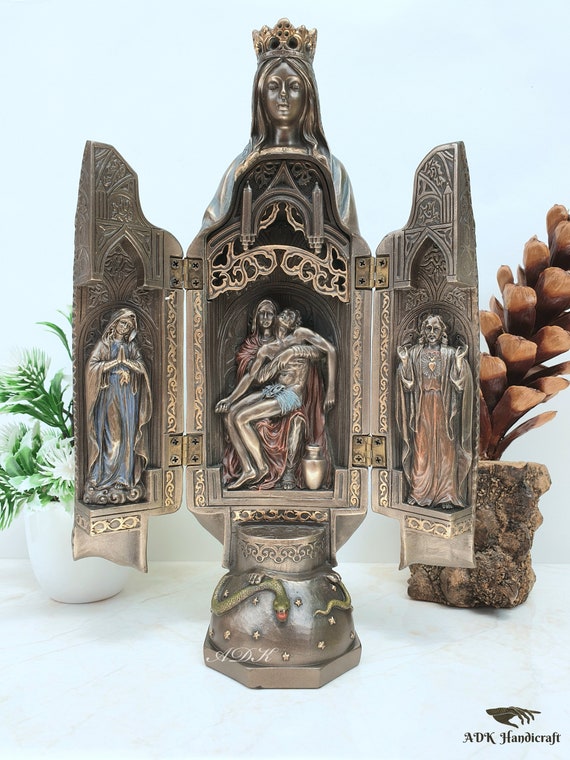 Virgin Mary Figurine, Virgin Mary Statue, Mother of God, Christian God Gifts, Jesus Mother Statue, Greek Lady Sculpture, Catholic Statuette.