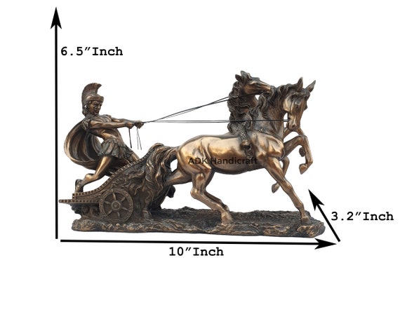 Roman Chariot With Horses Statue, 10