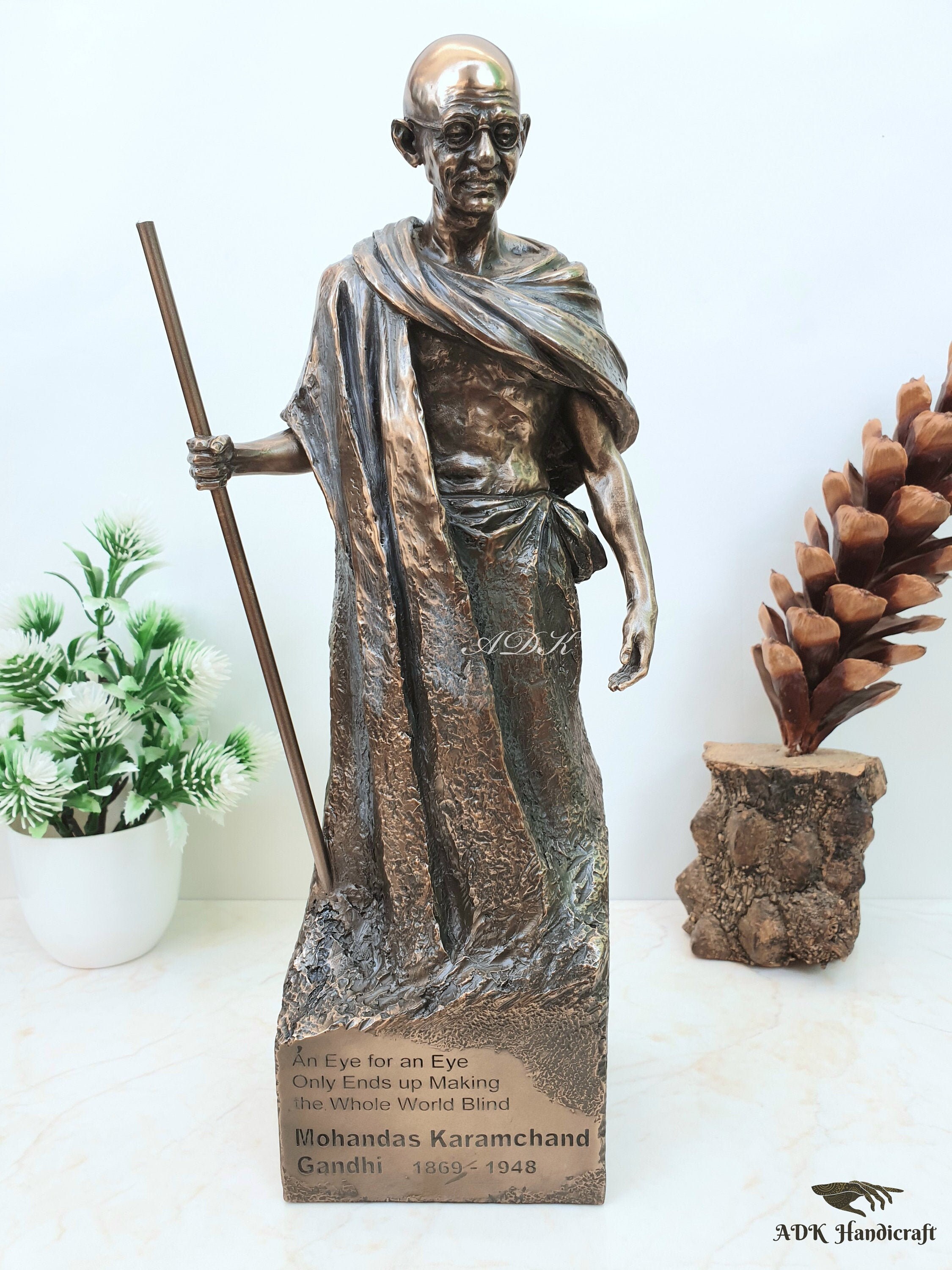Mahatma Gandhi Statue 30 CM Bonded Bronze Statue Mohandas - Etsy