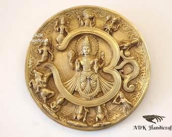 Brass Vishnu Dashavatara Wall Decor, 8" Inch Hanging Lord Vishnu Narayan Dashavatar Statue Wall Hanging, Ten Incarnations of Lord Vishnu