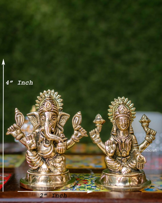 Brass Dancing Ganesha Set 6 Inch Lord Ganesha Statue 