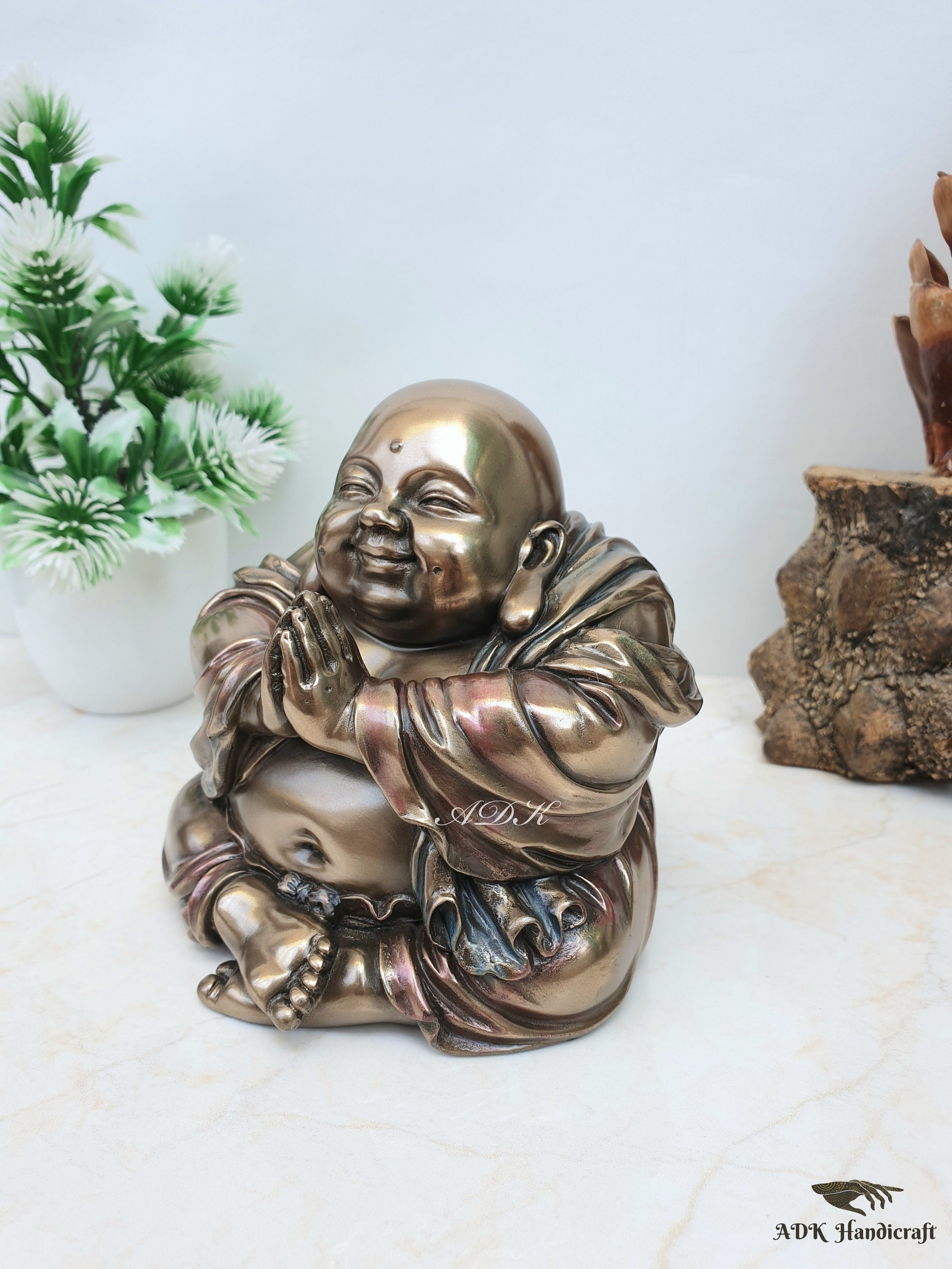 Laughing Buddha Statue, Budai Monk, Good Luck Gift (4.5 Inch) - Etsy