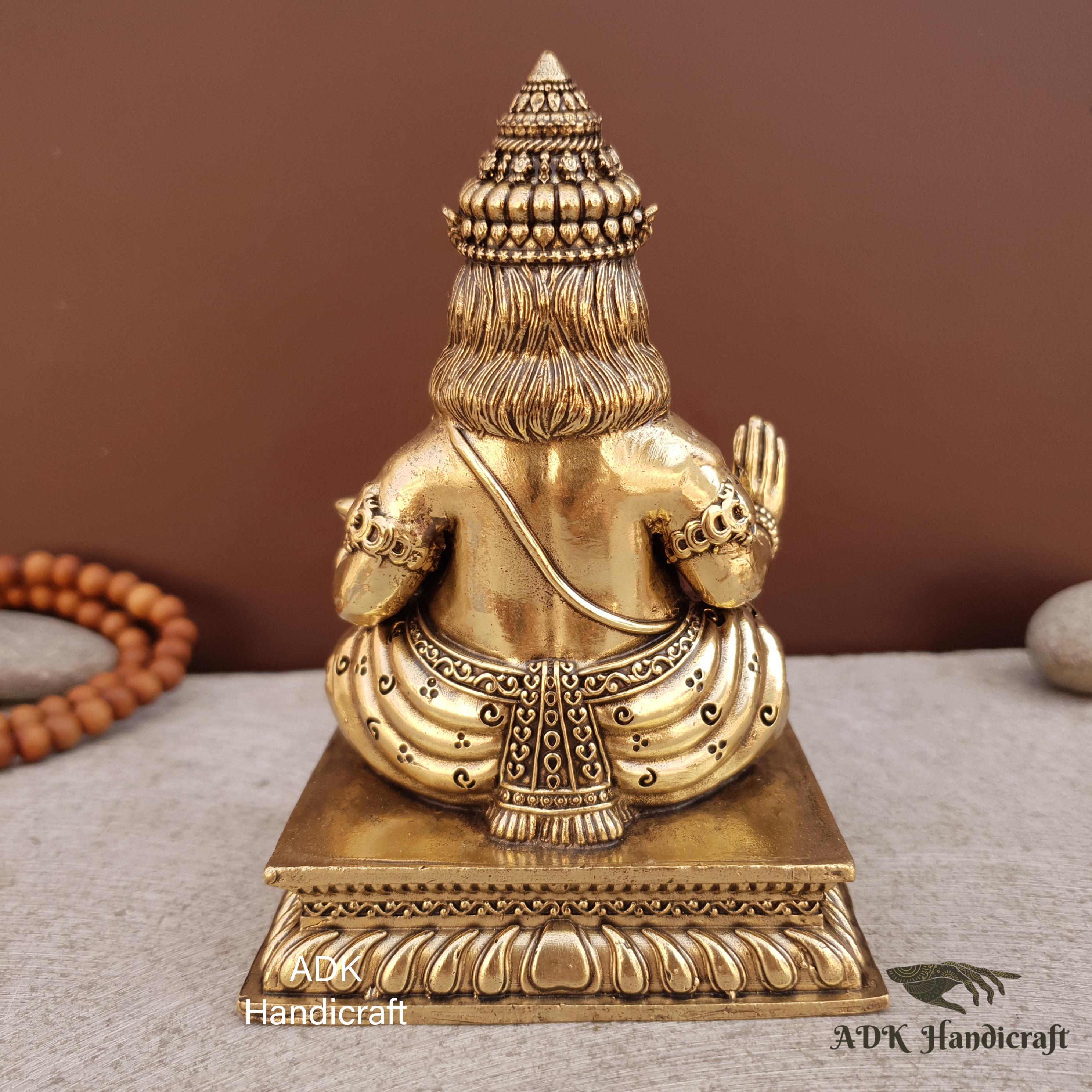 Brass Superfine Kubera Statue, 5" Inch Lord Kuber Statue, Blessing ...