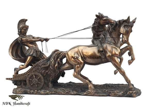 彫刻・オブジェ Roman chariot Classic sculpture Ben Hur Roman Chariot made of alabaster powder
