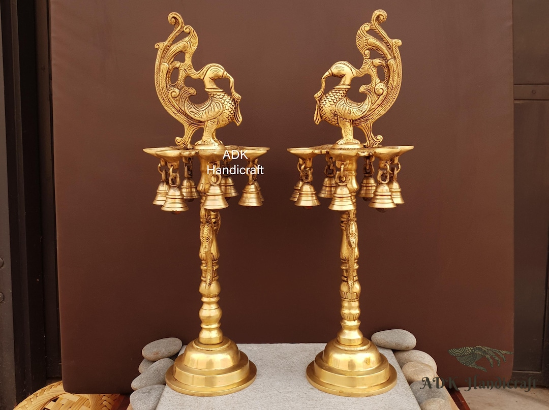 a_stand_www asimocrafts 真鍮セット Brass Annam Bird Oil Lamp, 17
