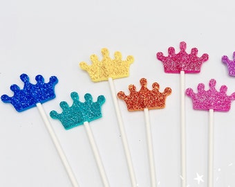 36pcs Glitter Cake Toppers, 2-side Cupcake topper, Cake Decor, Party Decor, Birthday Party Decoration, Wedding cake Decor, baby shower decor
