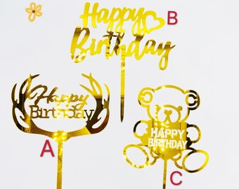 Whole sale-Ramdom color and style-Acrylic Cake Toppers happy birthday, Cake Decor,Party Decor, Birthday Party Decoration, wedding love decor