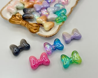 10 pcs Medium size bowknot decoration beads, beads for pen, DIY supplies bows Beads, Acrylic Beads, Sparkly Beads, random color