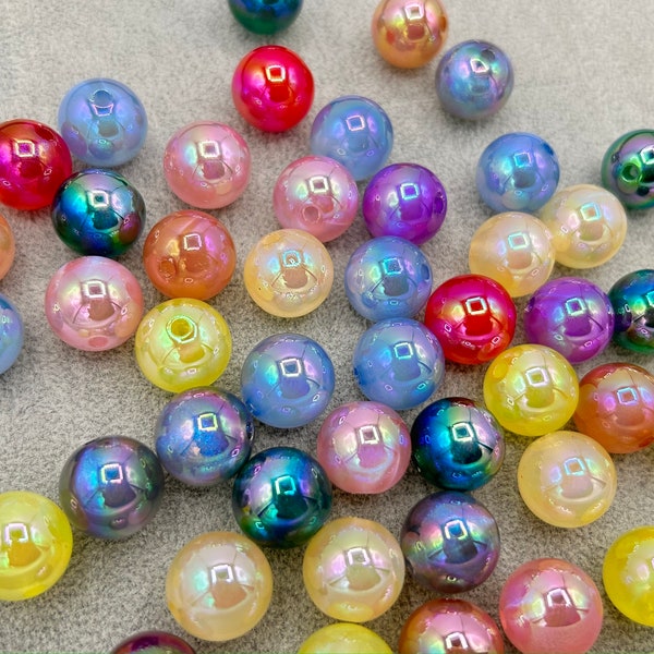 Clearance! 10 pcs Galaxy beads, beads for pen, DIY supplies 16mm Galaxy Bubblegum Beads, Acrylic Beads, Sparkly Beads, Glitter beads