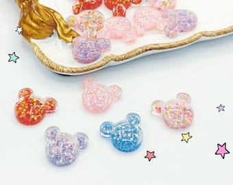 Mouse Ear mickey Shape Resin Embellishment – DIY Cabochon for Hair Clips, Cake Toppers, Crafts & Decor