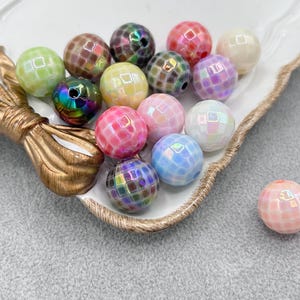 15 pcs disco ball beads, beads for pen, DIY supplies 15mm  Bubblegum Beads, Acrylic Beads, Sparkly Beads, Glitter beads random color