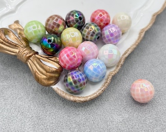 15 pcs disco ball beads, beads for pen, DIY supplies 15mm  Bubblegum Beads, Acrylic Beads, Sparkly Beads, Glitter beads random color