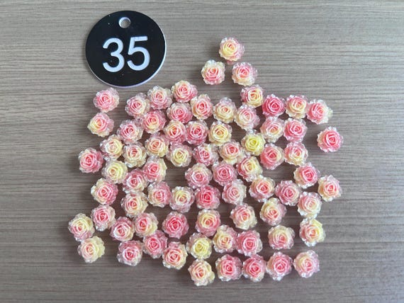 100pcs roses flowers mini charms for 3D nail art, DIY phone cases, DIY crafts, Manicure DIY Designs for braclets
